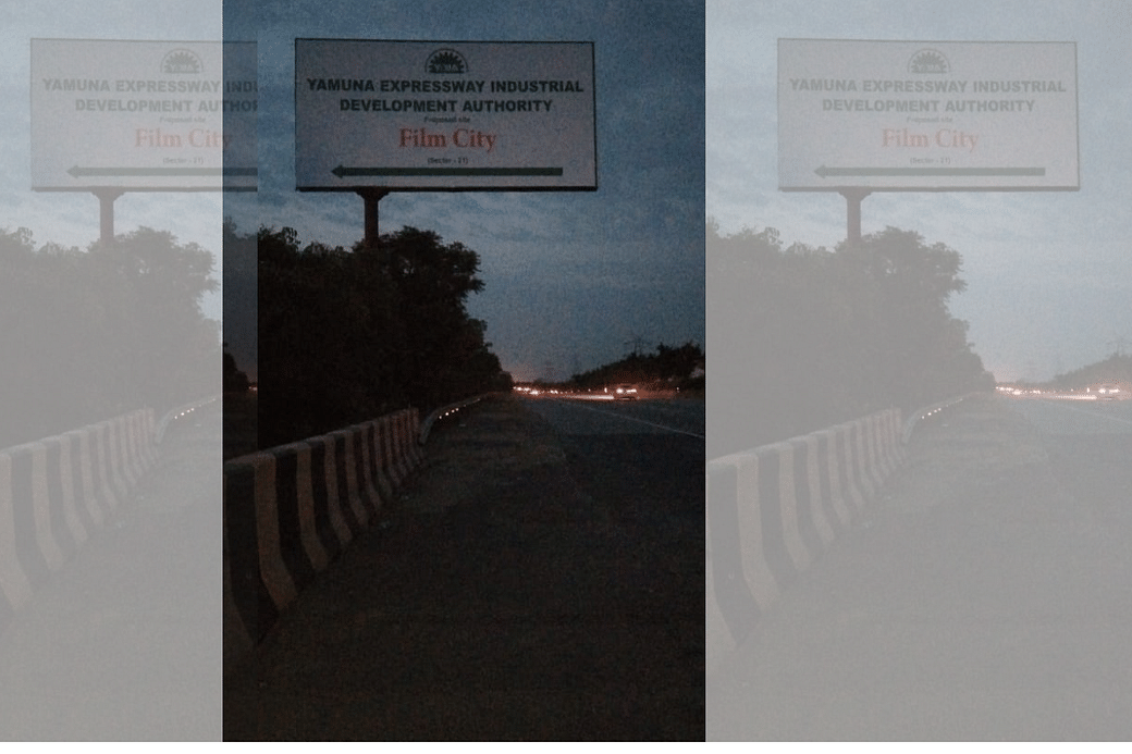 Signboard leading to site of proposed Film City in Greater Noida | By special arrangement 