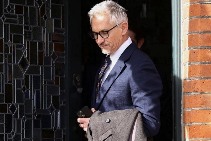 Former British football player Gary Lineker leaves his home in London | Reuters
