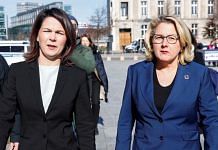 German Foreign Minister Annalena Baerbock and Economic Cooperation and Development Minister Svenja Schulze give a statement, in Berlin, Germany 1 March, 2023 | Reuters/Michele Tantussi