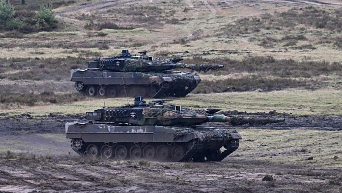 Tanks perform as German Defense minister Boris Pistorius visits Leopard II tanks that are due to be supplied to Ukraine at the tank brigade Lipperland of Germany's army and part of the Bundeswehr, in Augustdorf, Germany | File Photo: Reuters