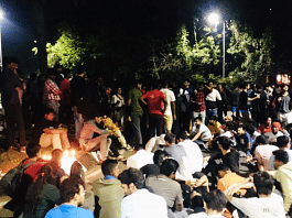 Students during their protest inside the campus of IIT-Madras in February | By special arrangement