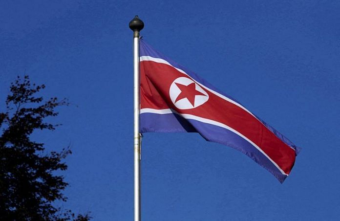 A North Korean flag flies on a mast at the Permanent Mission of North Korea in Geneva | Reuters