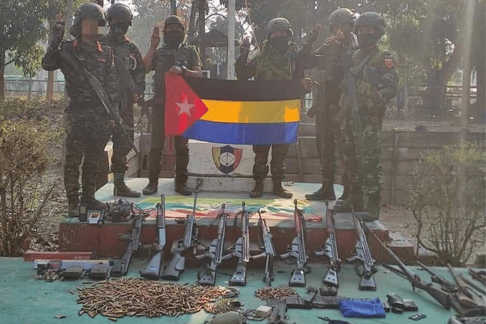 People’s Defence Force fighters occupy the Bokkan police station under Tamu township and seize weapons and ammunition | By special arrangement