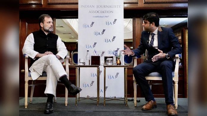 Rahul Gandhi interacted with Indian Journalists’ Association in London | Twitter/@RahulGandhi