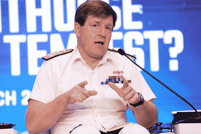 First Sea Lord and UK's Chief of Naval Staff, Ben Key speaks at the Raisina Dialogue 2023 in New Delhi | ANI
