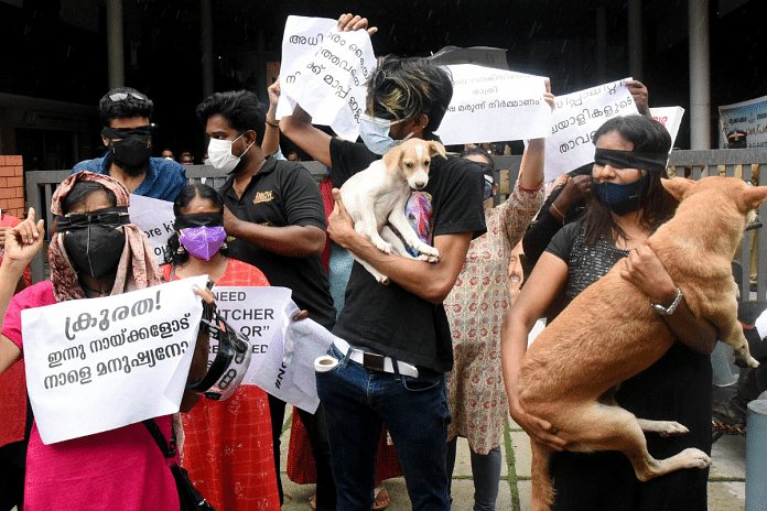 Representational image of animal lovers protesting cruelty against strays | ANI