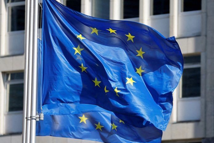 File photo of European Union flags flying outside the European Commission headquarters in Brussels, Belgium, 1 March, 2023 | Reuters