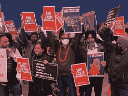 Representational image of protests against caste discrimination | Photo: @ambedkar_center (Ambedkar International Center) | Twitter