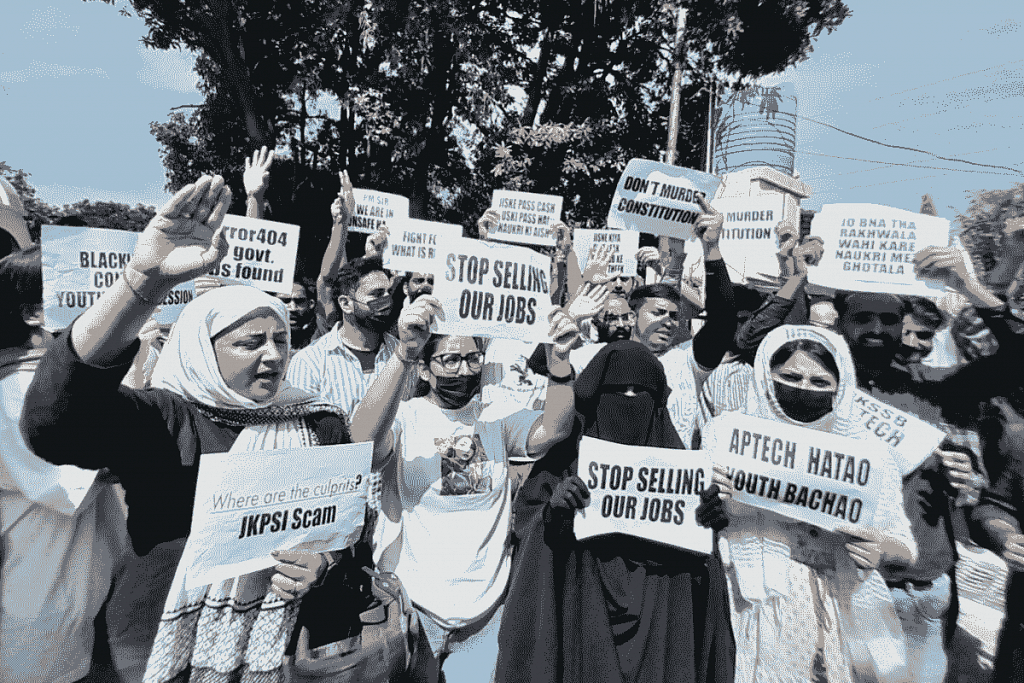 Aspirants protesting against J&K Services Selection Board (JKSSB) in Jammu | ANI