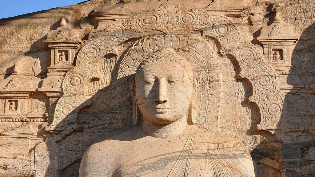 A stone statue of the Buddha at Polonnaruwa, carved in the decades following the career of the Odia queen Sundara-Mahadevi | Wikimedia Commons