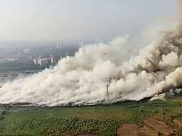 Brahmapuram waste plant fire in Kochi | Photo: ANI