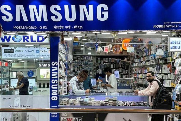 File photo of a store selling Samsung mobile phones and accessories in Mumbai, India, March 6, 2023 | Reuters