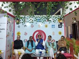 From right Hilal Ahmed, Yogendra Yadav and Ashok Kumar (left) at the launch of Ali Anwar's book Sampoorna Dalit Andolan - Pasmanda Tasavvur | Photo: Heena Fatima | ThePrint