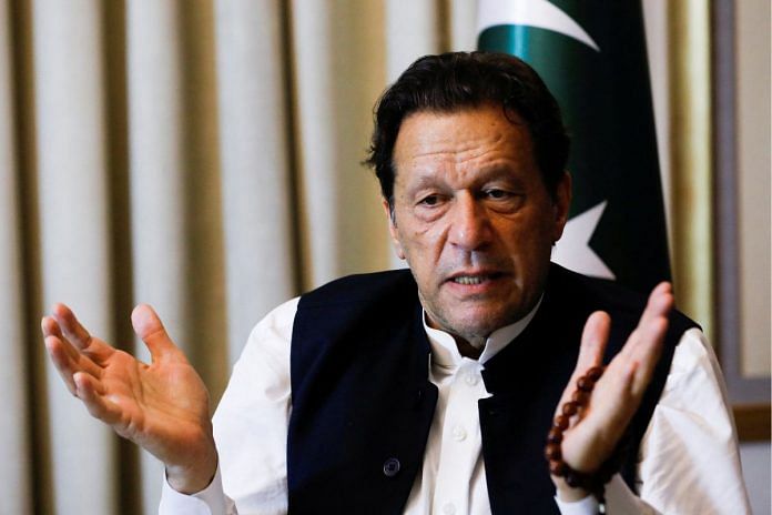 Former Pakistani Prime Minister Imran Khan, gestures as he speaks with Reuters during an interview, in Lahore, Pakistan on Saturday | Reuters