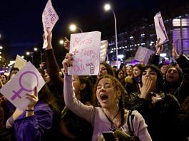 People take part in a protest to mark International Women's Day in Madrid, Spain on 8 March, 2023 | Reuters