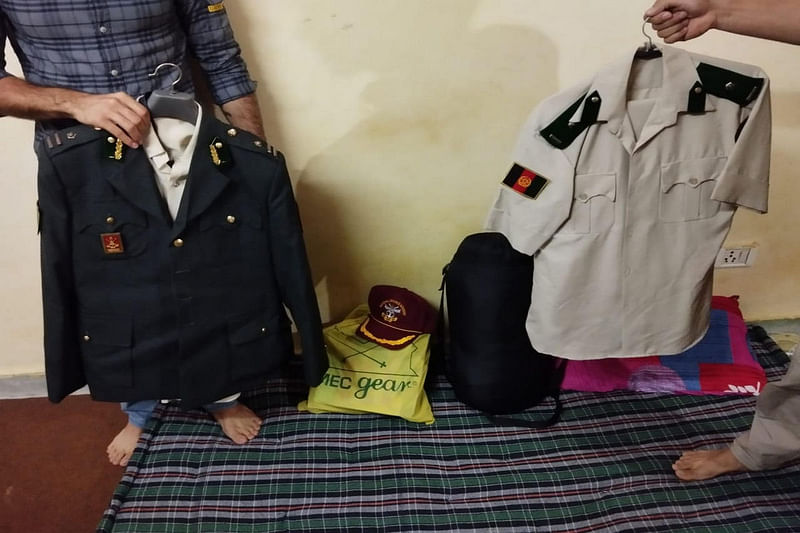 Afghan cadets' uniforms in a Delhi flat