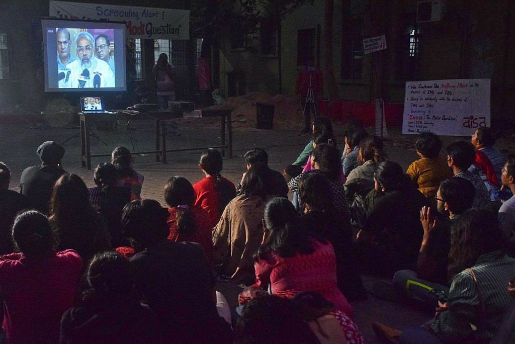 AISA activists of Jadavpur University attend the screening of the banned BBC documentary | Representational image | ANI photo