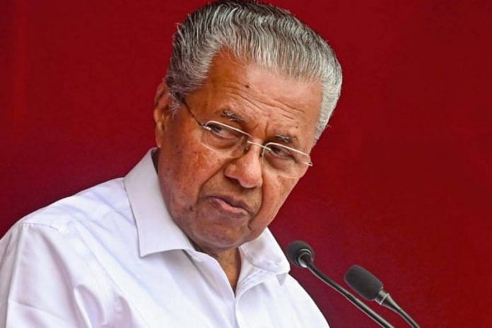File image of Kerala chief minister Pinarayi Vijayan | Photo: PTI