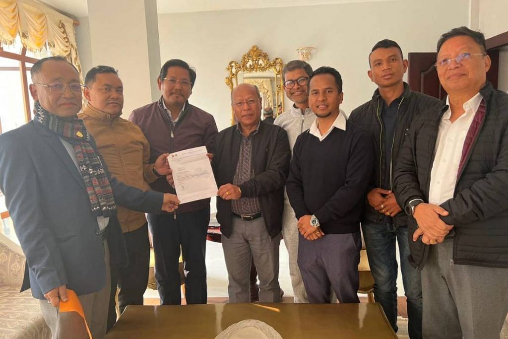 UDP members submitting a letter of support to the Conrad Sangma-led coalition | By special arrangement
