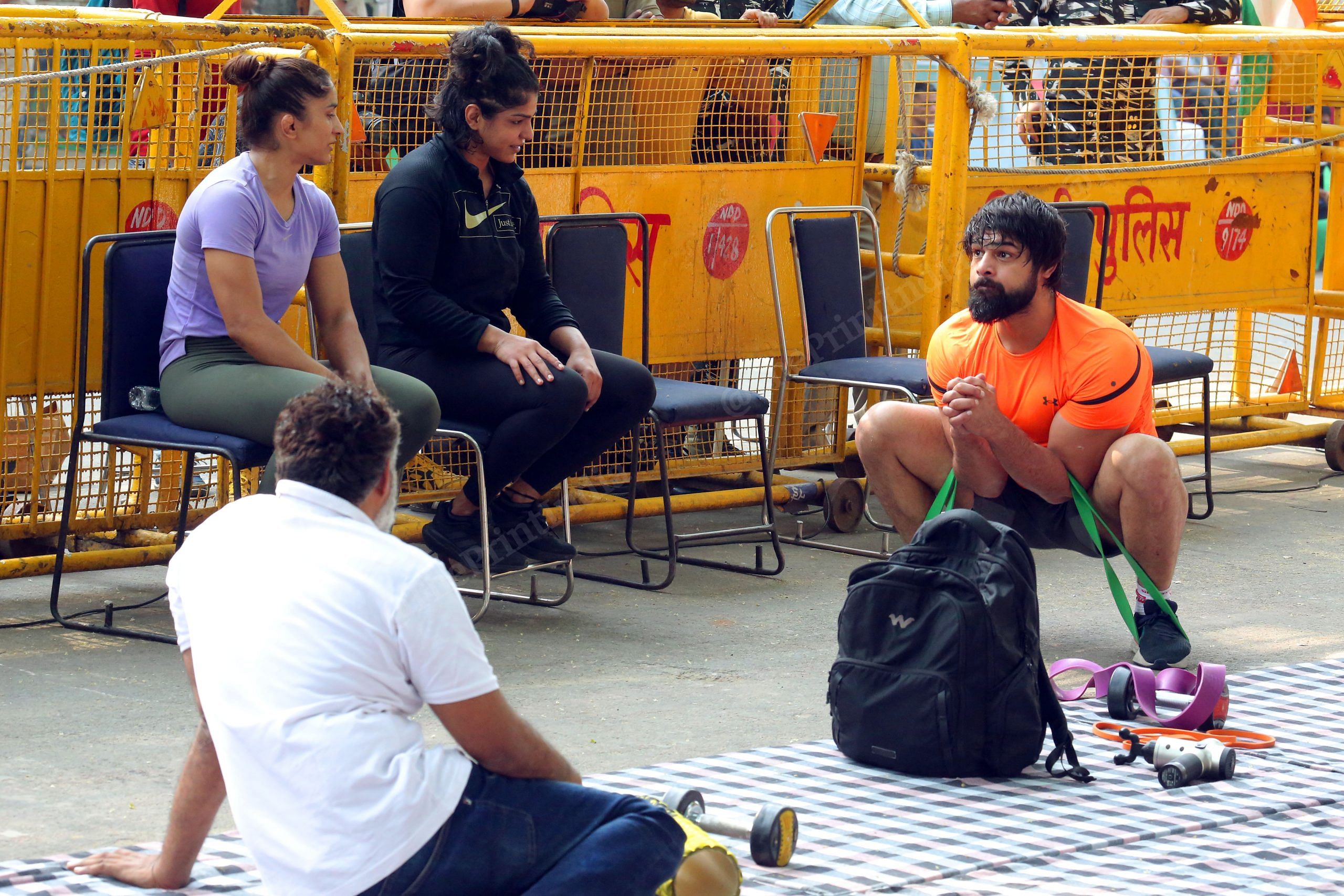 Wrestlers training at Jantar Mantar | Praveen Jain | ThePrint