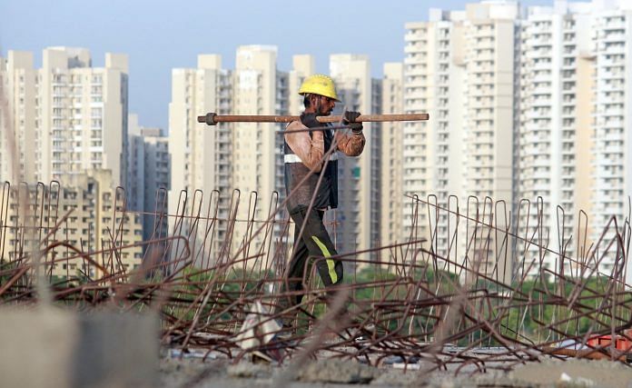 A representational image of a worker at the Dwarka Expressway | ANI