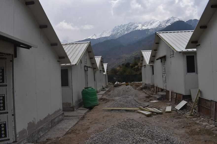 The government is building temporary houses for affected people in Dhak village, 12 km away from Joshimath market. | Nootan Sharma | ThePrint