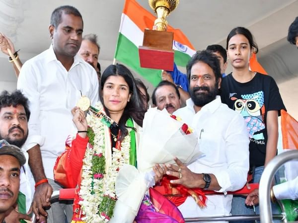 World Boxing champion Nikhat Zareen receives rousing welcome in Hyderabad