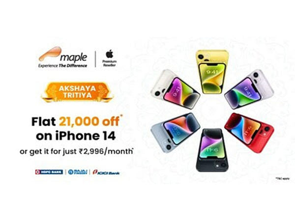 Maple announces a flat 22 per cent off on iPhone 14 as their Akshaya Tritiya Offer