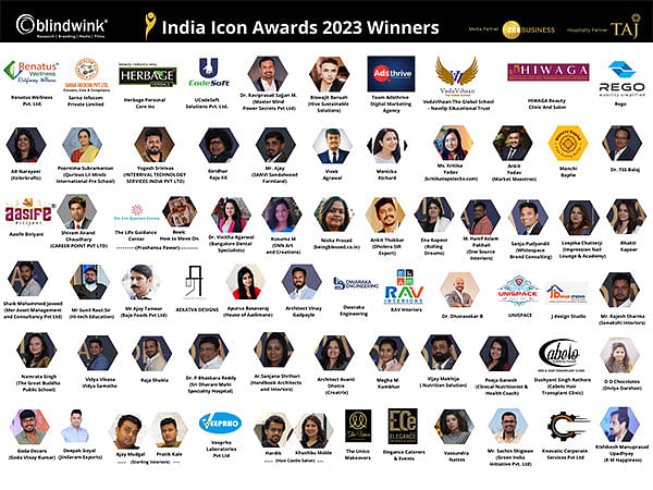 Winners of India Icon Awards 2023 announced by Blindwink