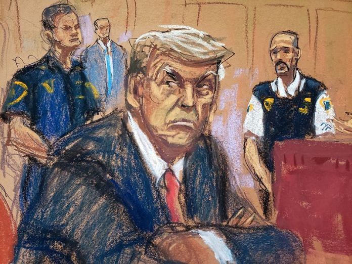 A courtroom sketch of former US President Donald Trump | Illustration: Reuters/Jane Rosenberg