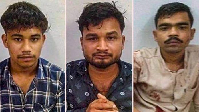 (Left to right) Arun Maurya, Sunny and Lavlesh Tiwari, the three accused in the murder case of Atiq Ahmed and his brother Ashraf | Photo: PTI