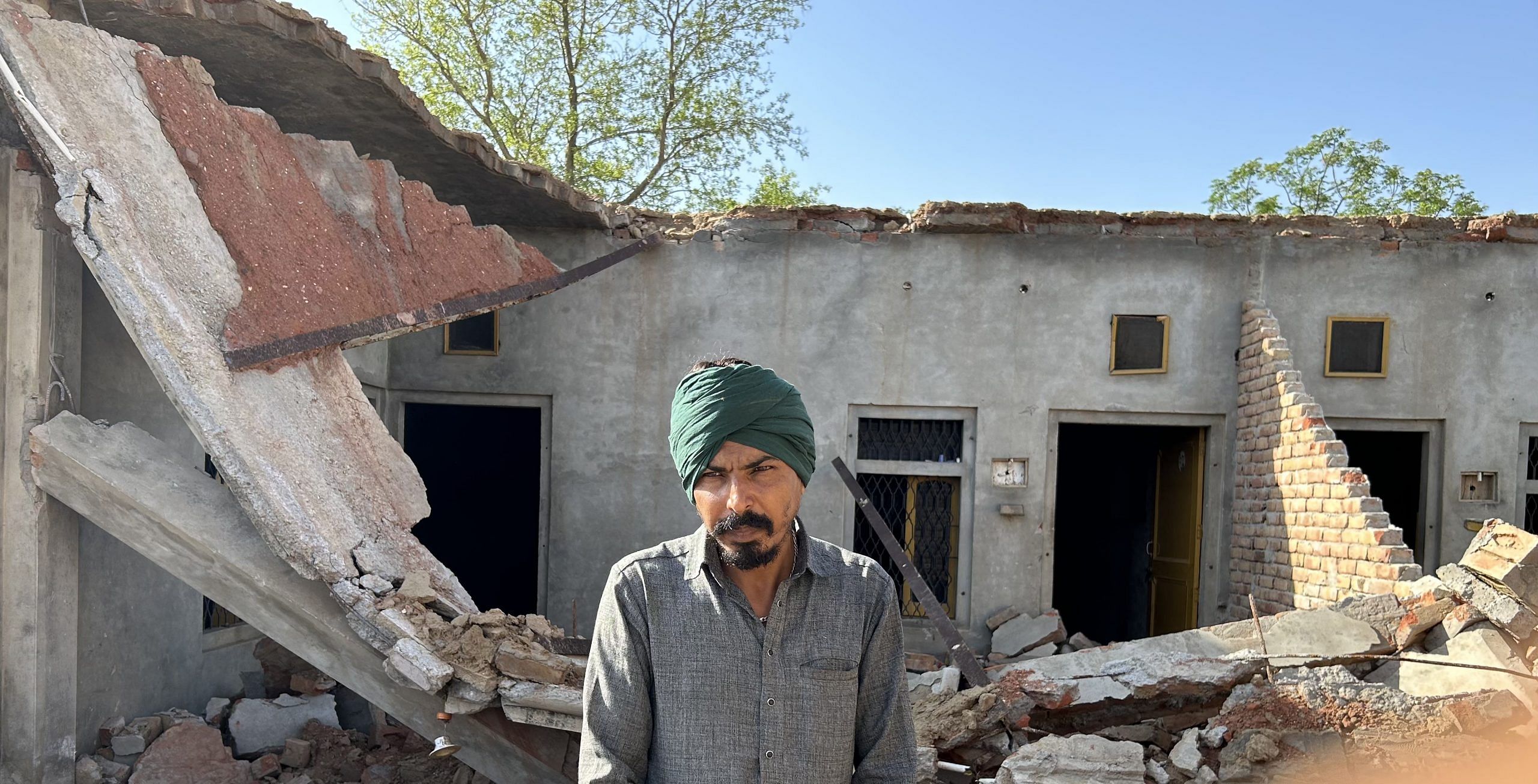 Baljinder Singh at his house, destroyed by a heavy hailstorm on 24 March | Photo: Nikhil Rampal | ThePrint