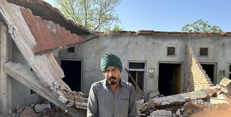 Baljinder Singh at his house, destroyed by a heavy hailstorm on 24 March | Photo: Nikhil Rampal | ThePrint