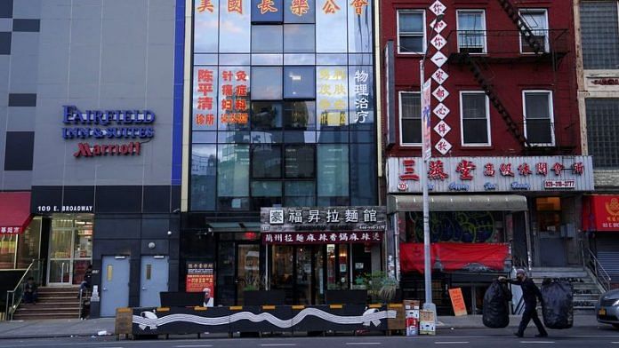 The former office of the America ChangLe Association, described by U.S. authorities as a Chinese 'secret police station' masquerading as a social gathering place for people from China's Fujian province, at 107 East Broadway in the Chinatown neighborhood of New York City | Reuters