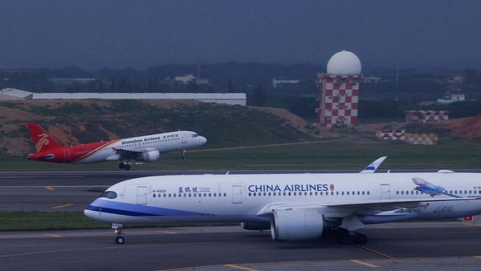 A Shenzhen airline flight is seen taking off at Taiwan Taoyuan International Airport in Taoyuan, Taiwan on 12 April, 2023 | Reuters