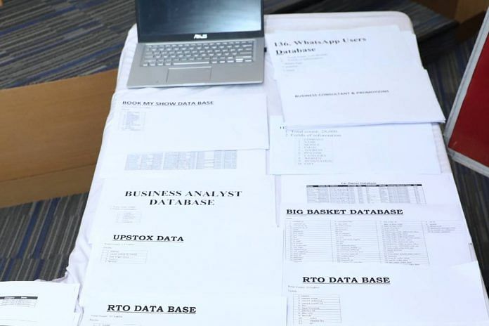 Articles seized from the man accused of data theft | Credit: Cyberabad Police