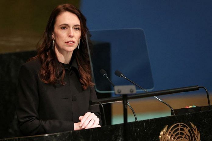 Then New Zealand Prime Minister Jacinda Ardern addresses the 77th United Nations General Assembly at UN headquarters in New York City | File Photo: Reuters