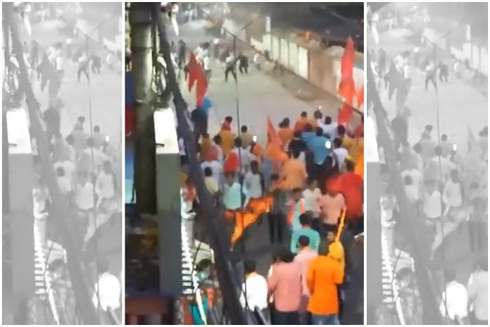 Screengrab of a purported video of Hooghly violence shared by BJP | Twitter: DrSukantaBJP