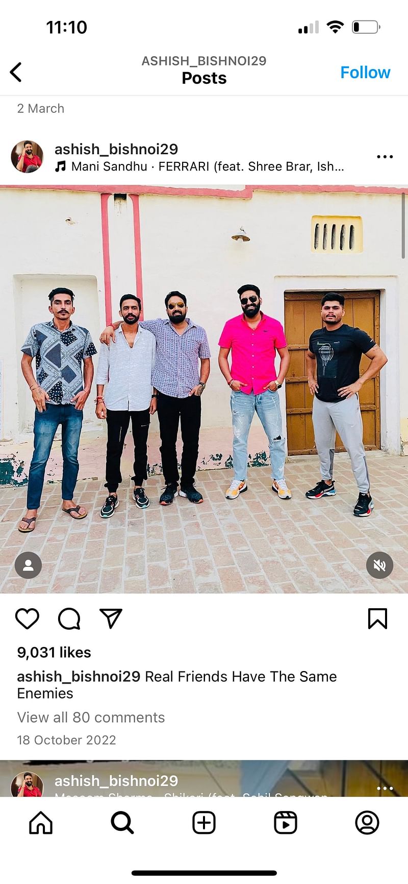  Ashish Bishnoi, Ritik Boxer and others. Photo from Ashish's Instagram handle. | Jyoti Yadav, ThePrint