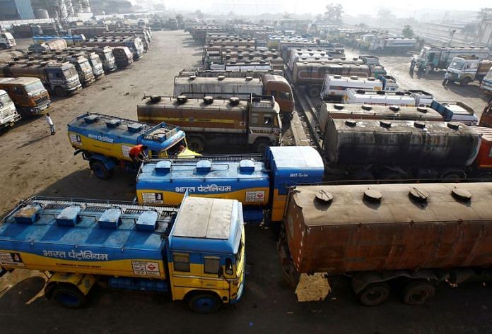 Oil tankers are seen parked at a yard outside a fuel depot on the outskirts of Kolkata | Reuters file photo