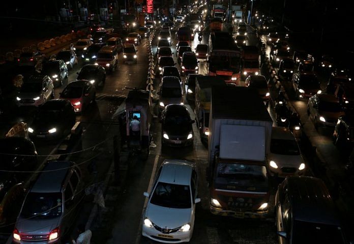 Vehicles are pictured at a toll post in Mumbai | Reuters