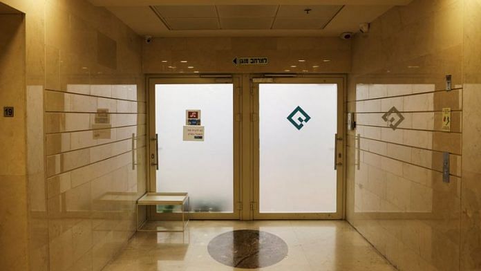 The entrance to an office listed as belonging to Quadream is seen in a high rise building in Ramat Gan, Israel | File Photo: Reuters