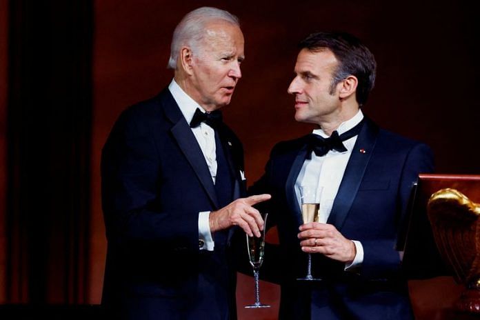 File photo of US President Joe Biden with France's President Emmanuel Macron at the White House, in Washington, US on 1 December 2022 | Photo: Reuters