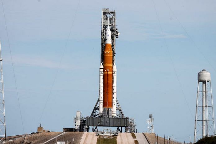 NASA's next-generation moon rocket is readied for launch on pad 39-B, for the unmanned Artemis 1 mission to the Moon, at Cape Canaveral, Florida | Reuters file photo