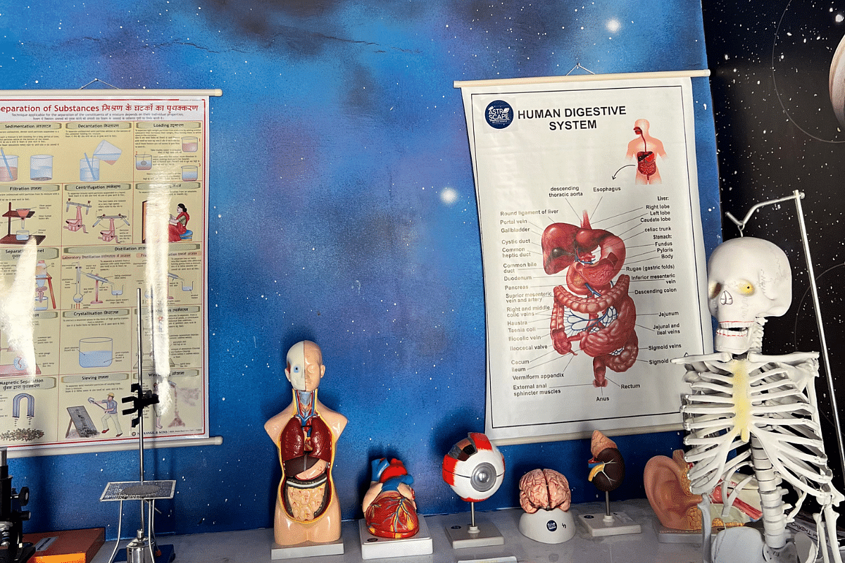 Biological models, astronaut biographies, and chemistry experiments sharing a common space in a lab | Sandhya Ramesh/ThePrint