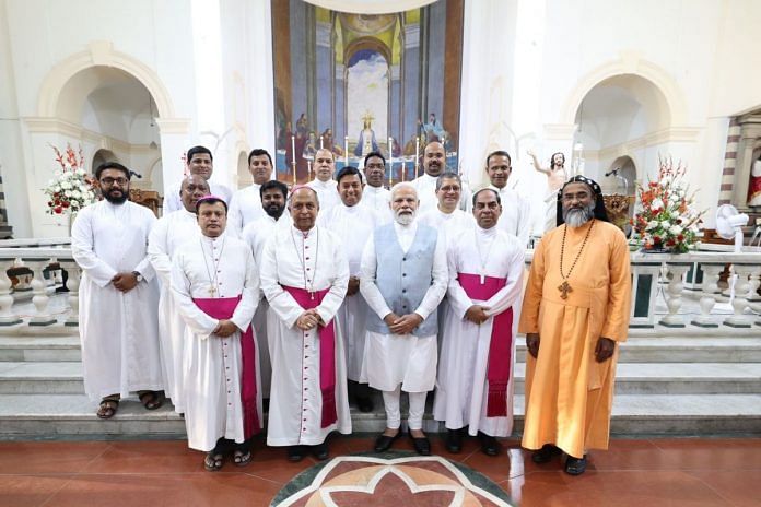 PM Narendra Modi visited Sacred Heart Cathedral Catholic Church in Delhi | ANI