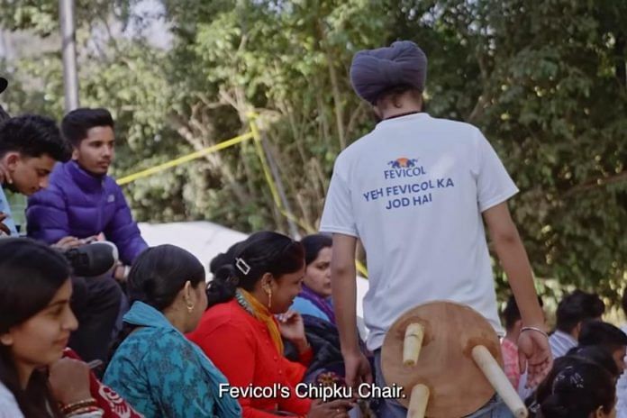 A still from Fevicol's chipku chair ad | YouTube screengrab