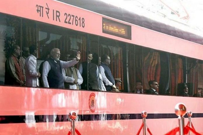 PM Narendra Modi flags off Bhopal-Delhi Vande Bharat Express train