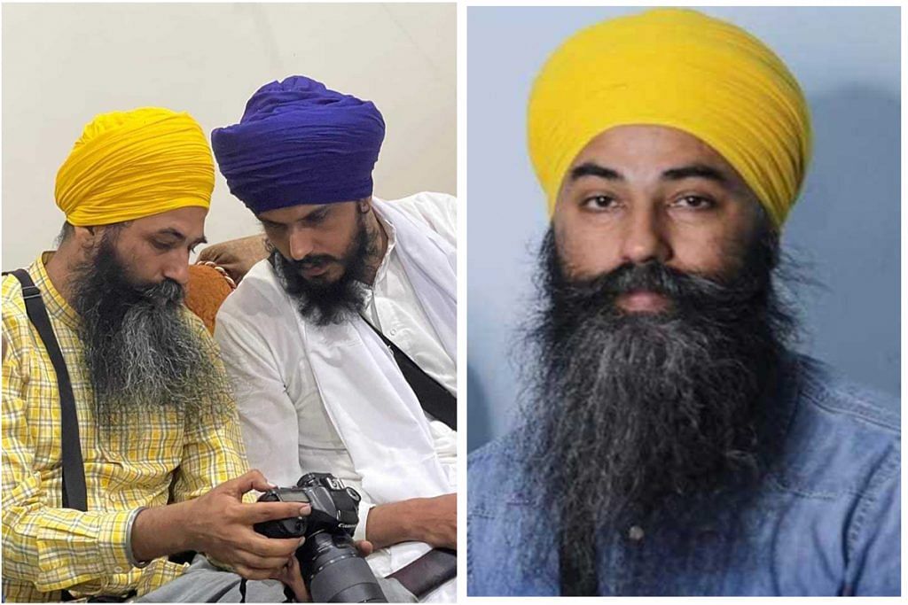 File photo of Papalpreet with Amritpal; Papalpreet in police custody | By special arrangement
