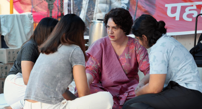 Priyanka Gandhi meets protesting wrestlers at Jantar Mantar